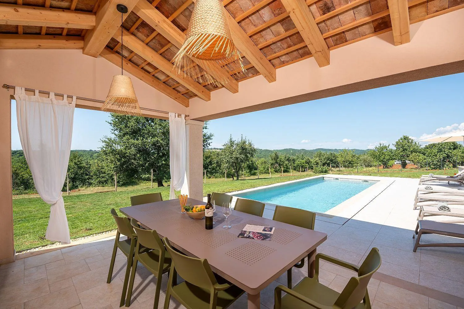 Beeindruckende Villa Mit Panoramablick, Privatpool, Tischtennis, Tischfussball, Spielplatz, Babybett Pazin Vakantiehuis